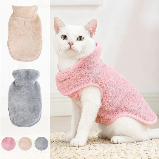 Cute Pet Jacket Coat Adjustable Soft High Neck Kitten Apparel
