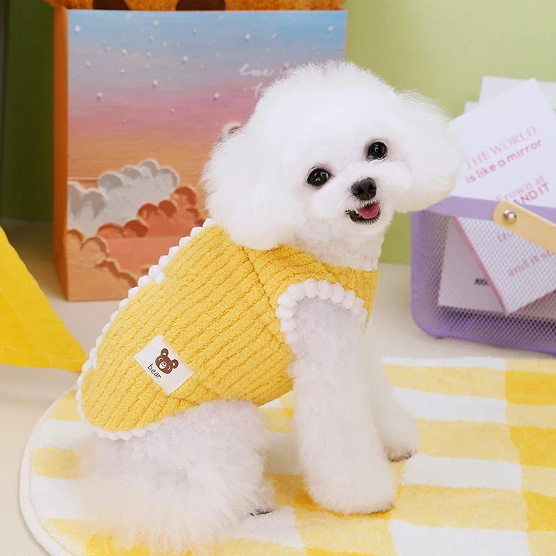 Winter Warm Dog Coat Soft Fleece Pet Clothes for Small Dogs Cats Cute