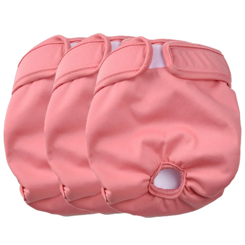 3Pcs Washable Female Dog Diapers Elastic Breathable Pet Nappies