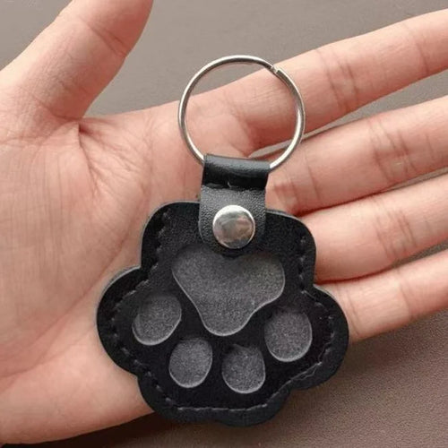Pet Hair Memorial Keychain PU Leather Keepsake Locket for Cat Dog Fur