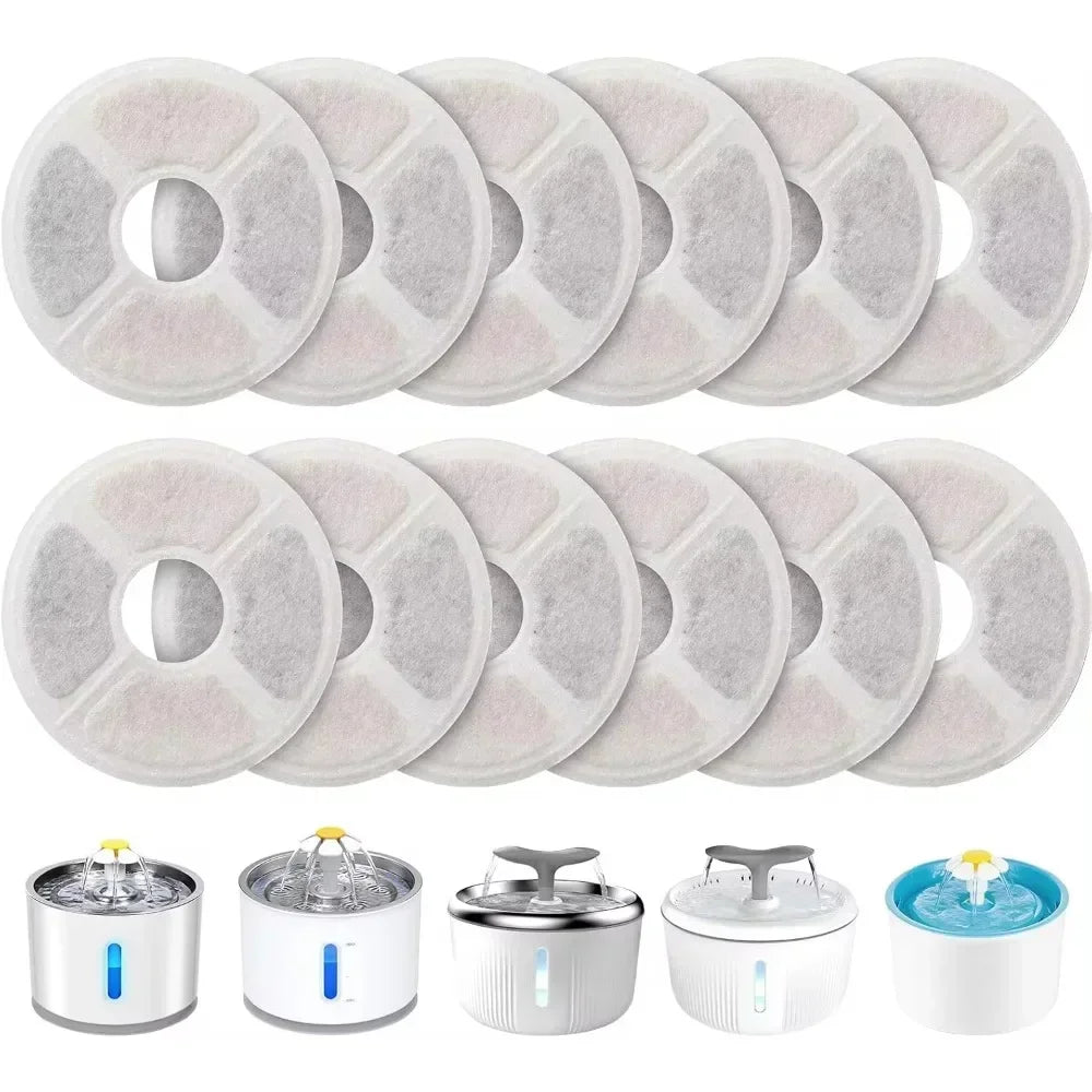 6/12pcs Replacement Activated Carbon Filter for Cat Water Drinking