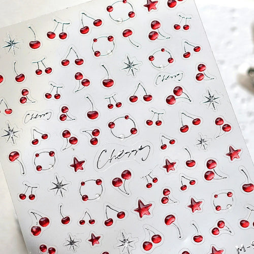 1 pc 5D Chinese style camellia nail sticker Vernal Equinox peach