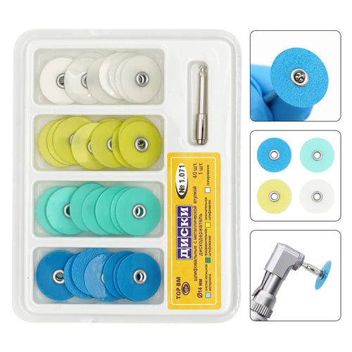 40Pcs/Box Dental Polishing Discs Holding Rod Mandrel Soflex Flexi Disc