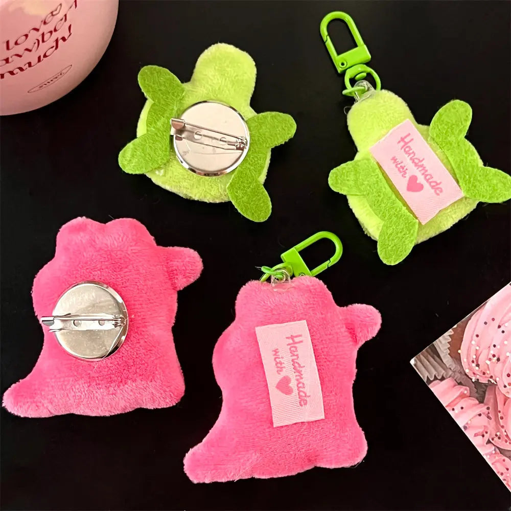 1/4 Pcs Cute Pet Brooch Pendant Cartoon Plush Crocodile Turtle Doll