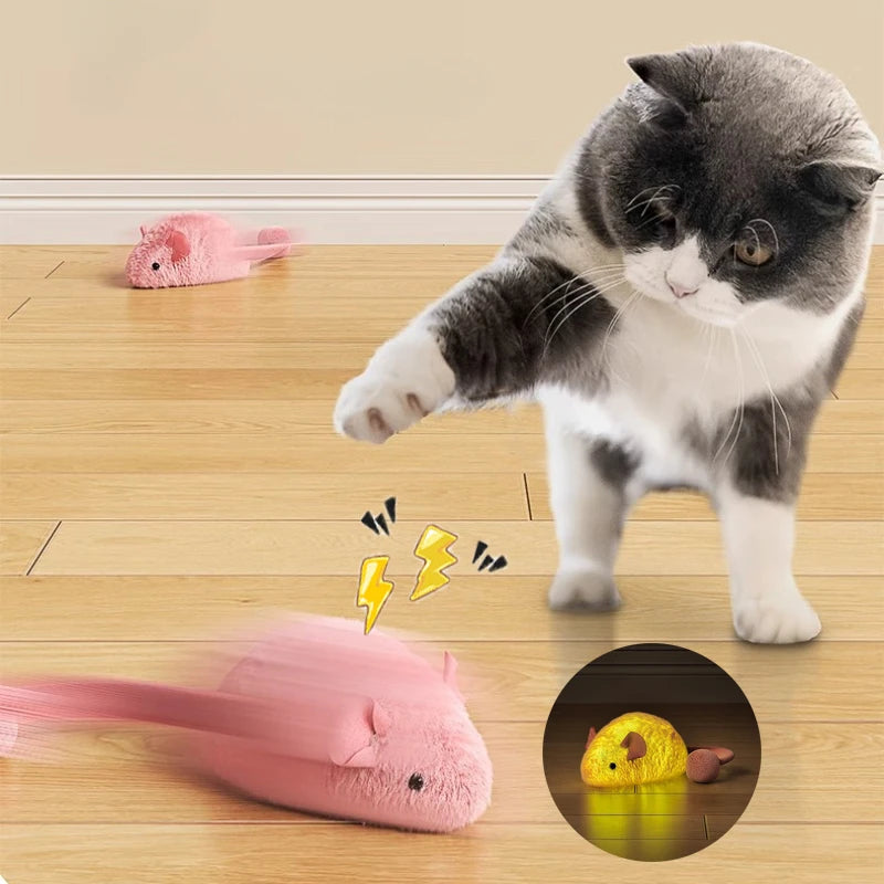 Interactive Plush Mouse Cat Toys Simulation Mice Kitten Self-Playing