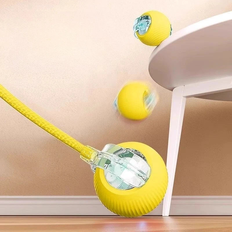 New Cat Interactive Ball Toys Silicone Automatic Rolling Ball With