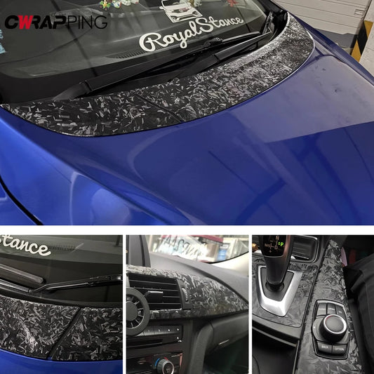 High-quality Matt Forged Glass Black Sticker PET Car Wrap Vinyl