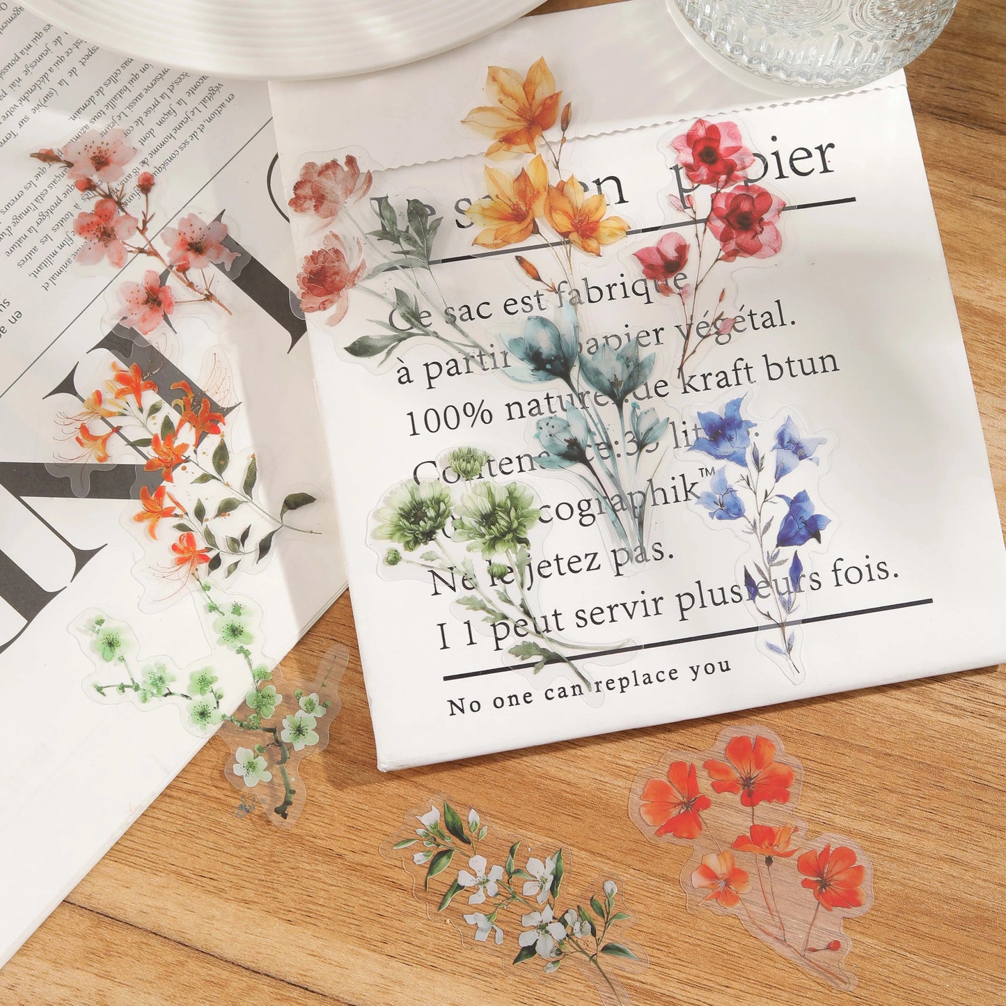 50pcs Flower Plant Stickers Hand Tent DIY Stick Labels Scrapbooking