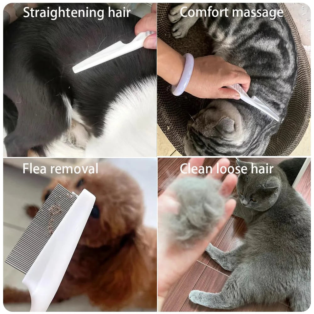1Pcs Pet Flea Comb Cat/Dog Beauty Comb Stainless Steel Portable Pet