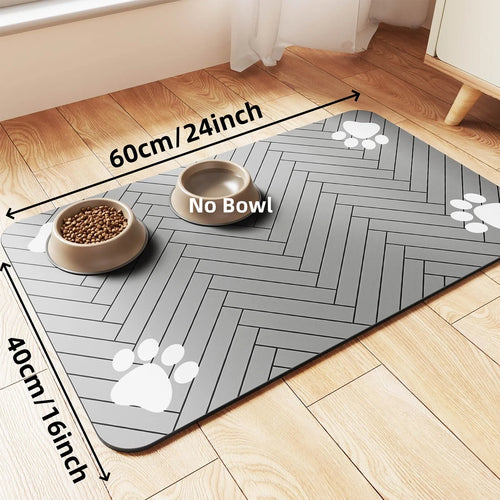 Pet Feeding Mat-Absorbent Pet Placemat for Food and Water Bowl with