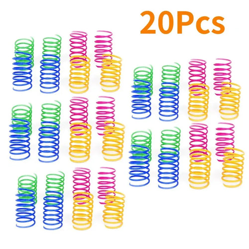 Cat color plastic spring cat toy color spring jumping cat toy toy