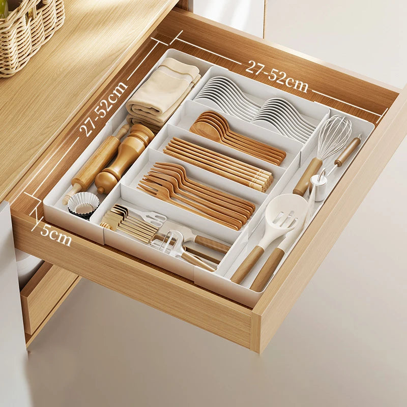 Expandable Drawer Organizer Versatile Adjustable Organizer Cutlery