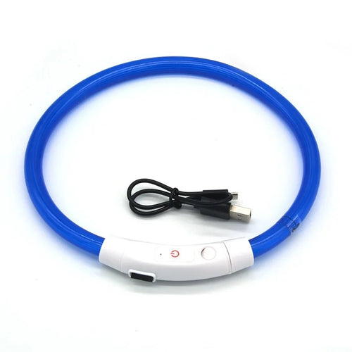 USB Rechargeable Fiber Optic Collar Pet Dog LED Light Collar Luminous