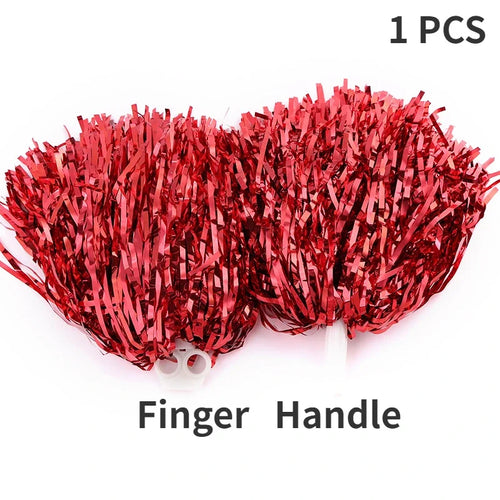 Cheerleading Pom Poms with Handle Cheer Balls Gold Yellow Pink Red