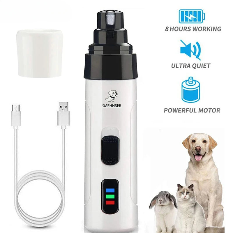 Dog Nail Grinders Painless USB Charging  Rechargeable Pet Nail