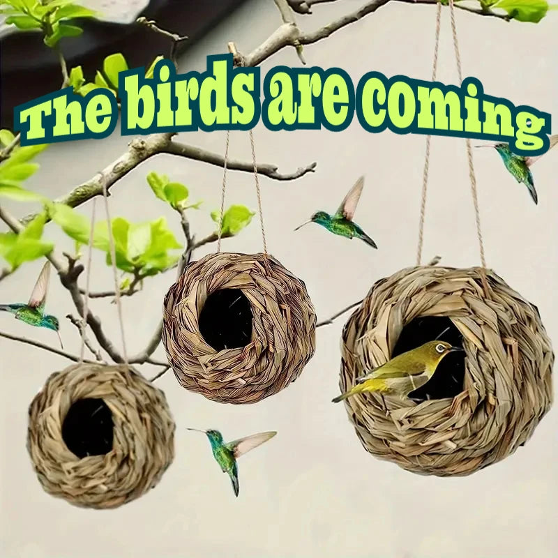 2024 New Birds Nest Bird Cage Grass Egg Cage Bird House Outdoor