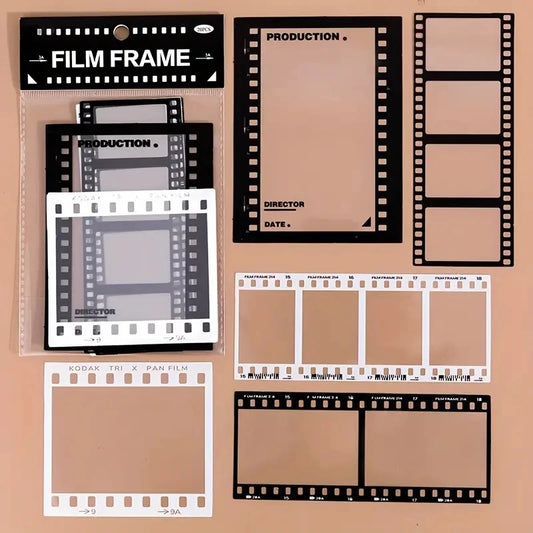 15 pcs vintage photos film frame PET sticker packaging DIY diary