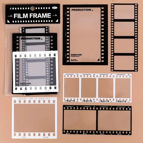 15 pcs vintage photos film frame PET sticker packaging DIY diary