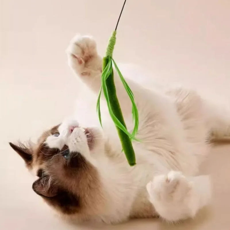 Cat Interactive Toy Cat Dog Tail Grass Dog Sage Feather Long Pole Cat