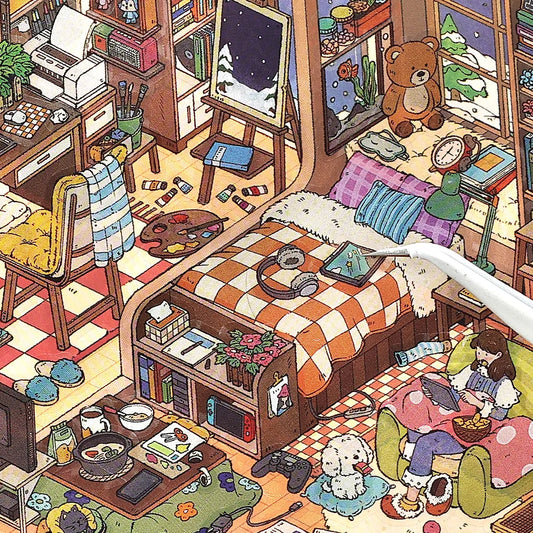 Kawaii leisure suite  3D Home Diary Landscape Sticker  DIY Pocket