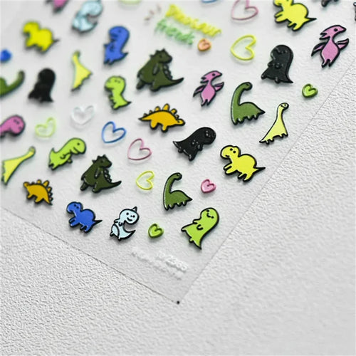 1PCS Relief Adhesive Cute Smiling Face Teddy Bear Nail Sticker