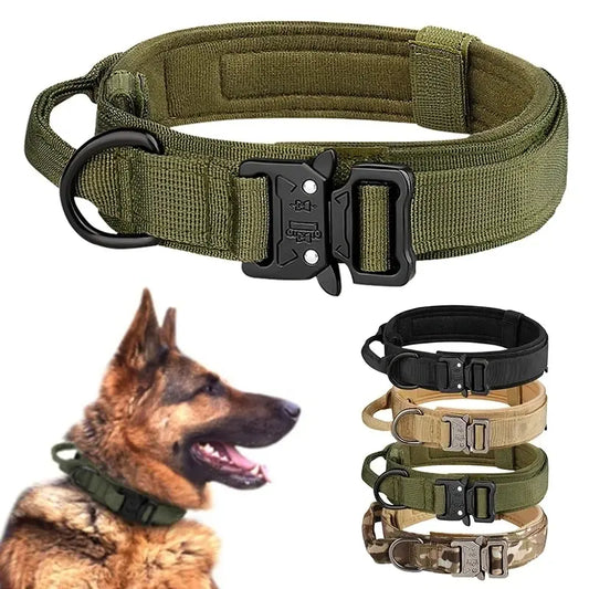 Pet Products Outdoor Tactical Dog Collar Metal Buckle Breathability