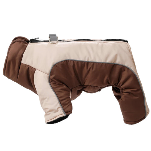 Warm Pet Clothes With D-ring Reflective Dog Jumpsuit For Small Medium