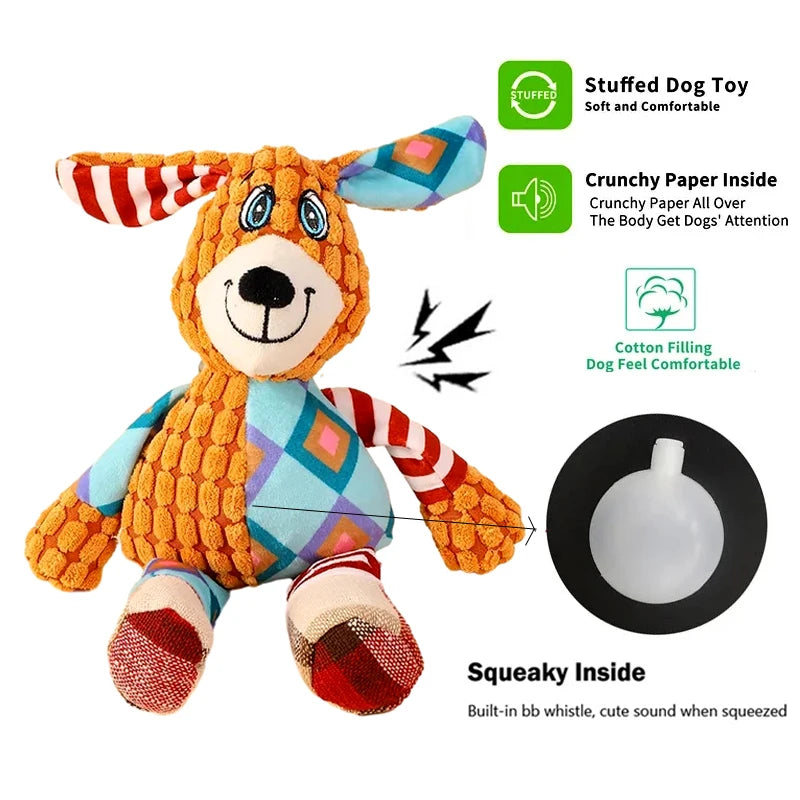 Splicing Style Pet Plush Toy Cat Dog Toy Animals Bite Resistant