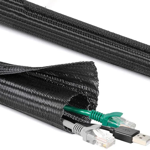 3M Black Insulated Braid Sleeving 19mm Tight PET Wire Cable Protection