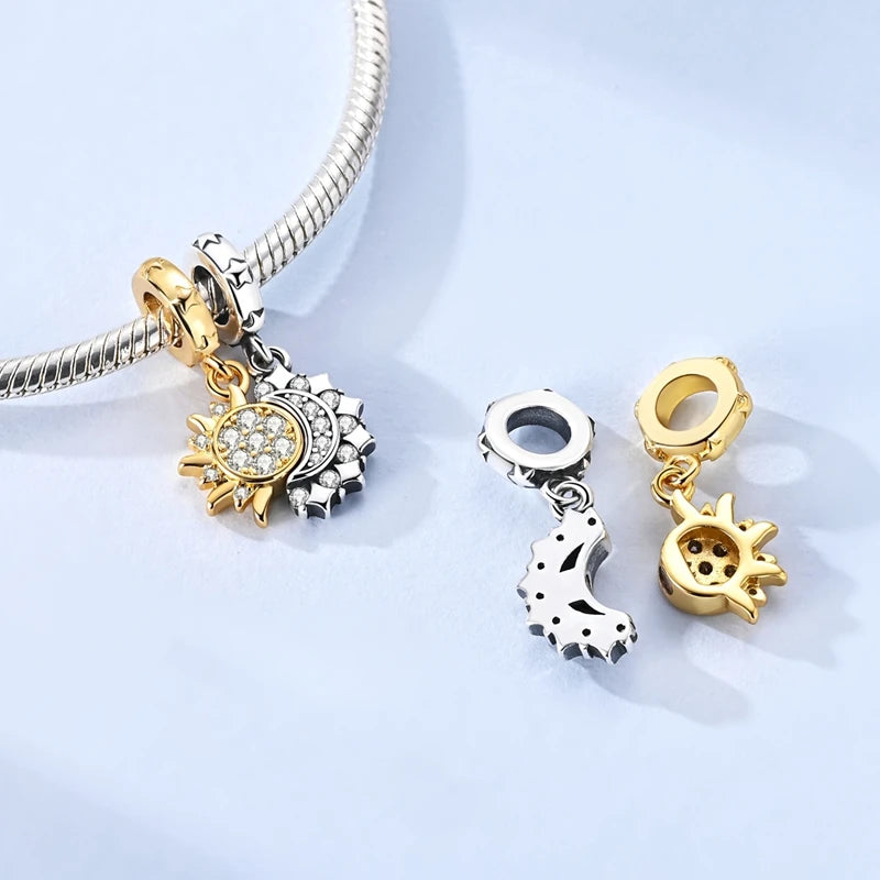 Hot 925 Sterling Silver Gold Charm Bead Pendant Cat Dog Pet Animal