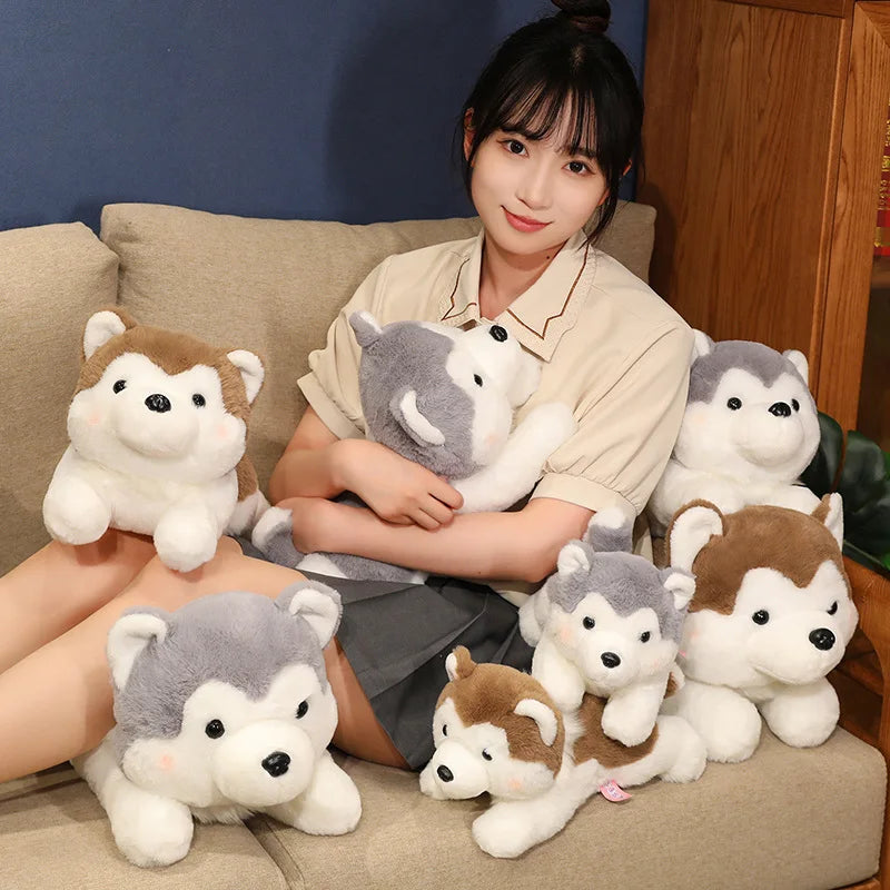 30/40CM Cute Husky Dog Plush Toy Stuffed Animal Soft Kawaii Lying