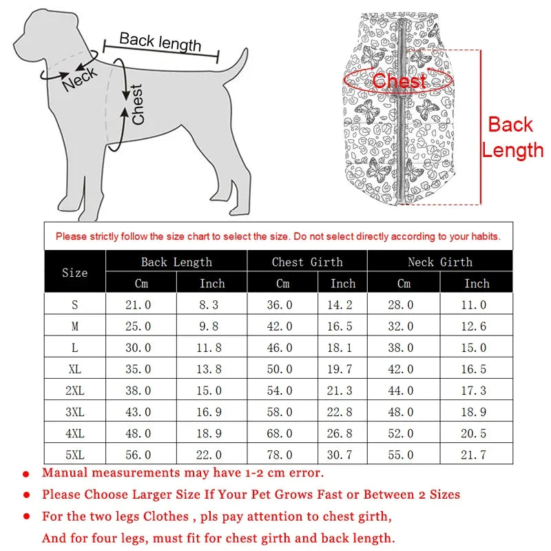 Dog Jacket Winter Warm Clothes For Small Medium Dogs Cats Leopard