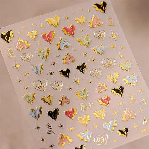 1 piece 5D color crystal star nail stickers high quality love shiny