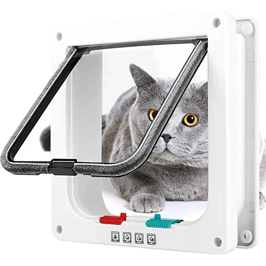Weather Proof Cat Door 4 Way Locking for Cat up to 20 lbs for Interior