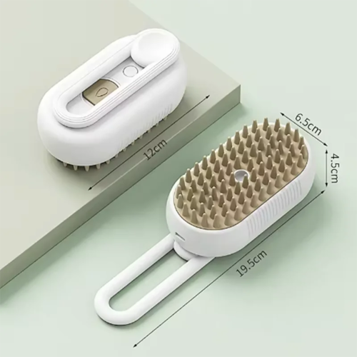 1pc New Cat Dog Pet Spray Massage Brush One Button Steam Spray Folding