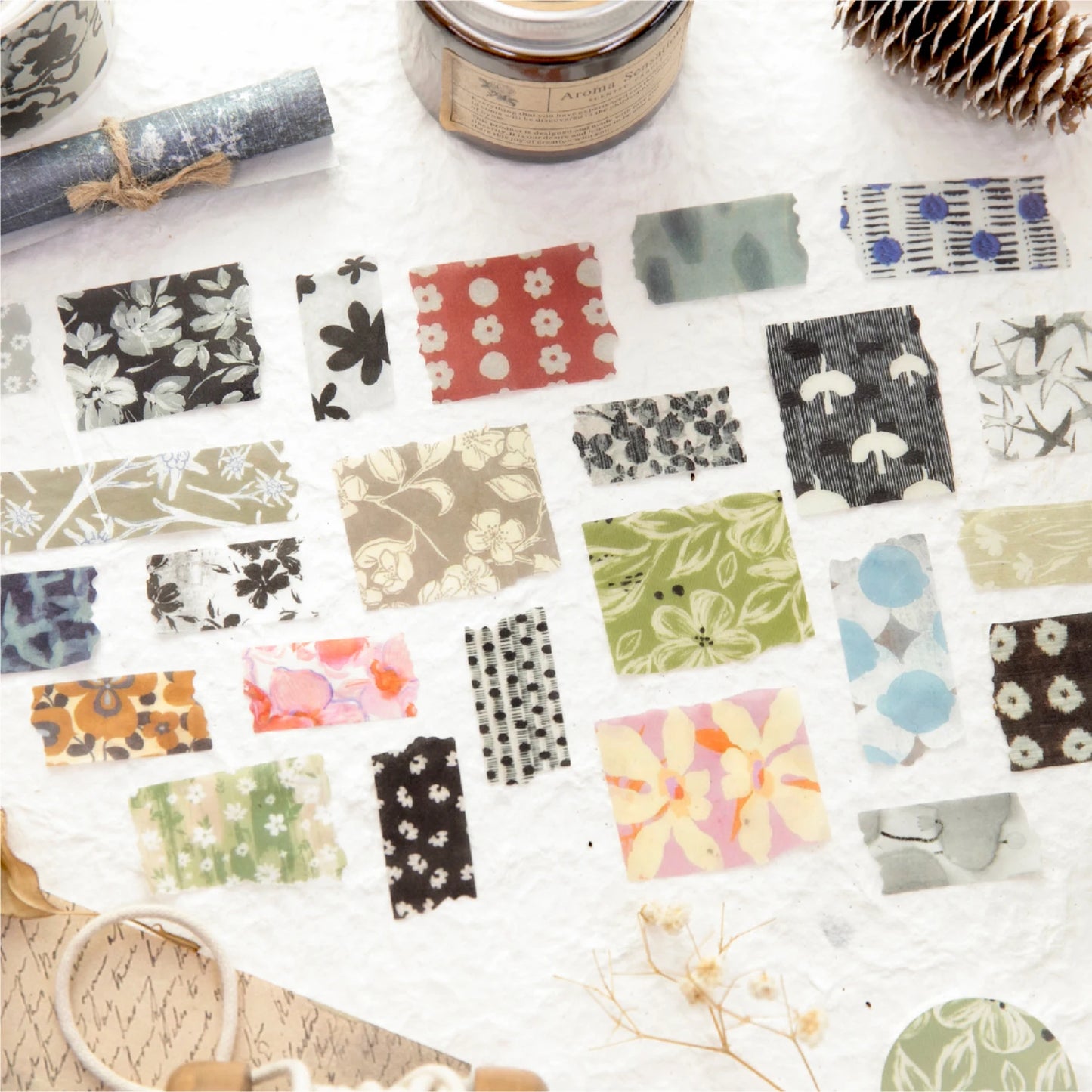 3m/Roll Decorative Adhesive PET Tape Beautiful Scenery for Journal