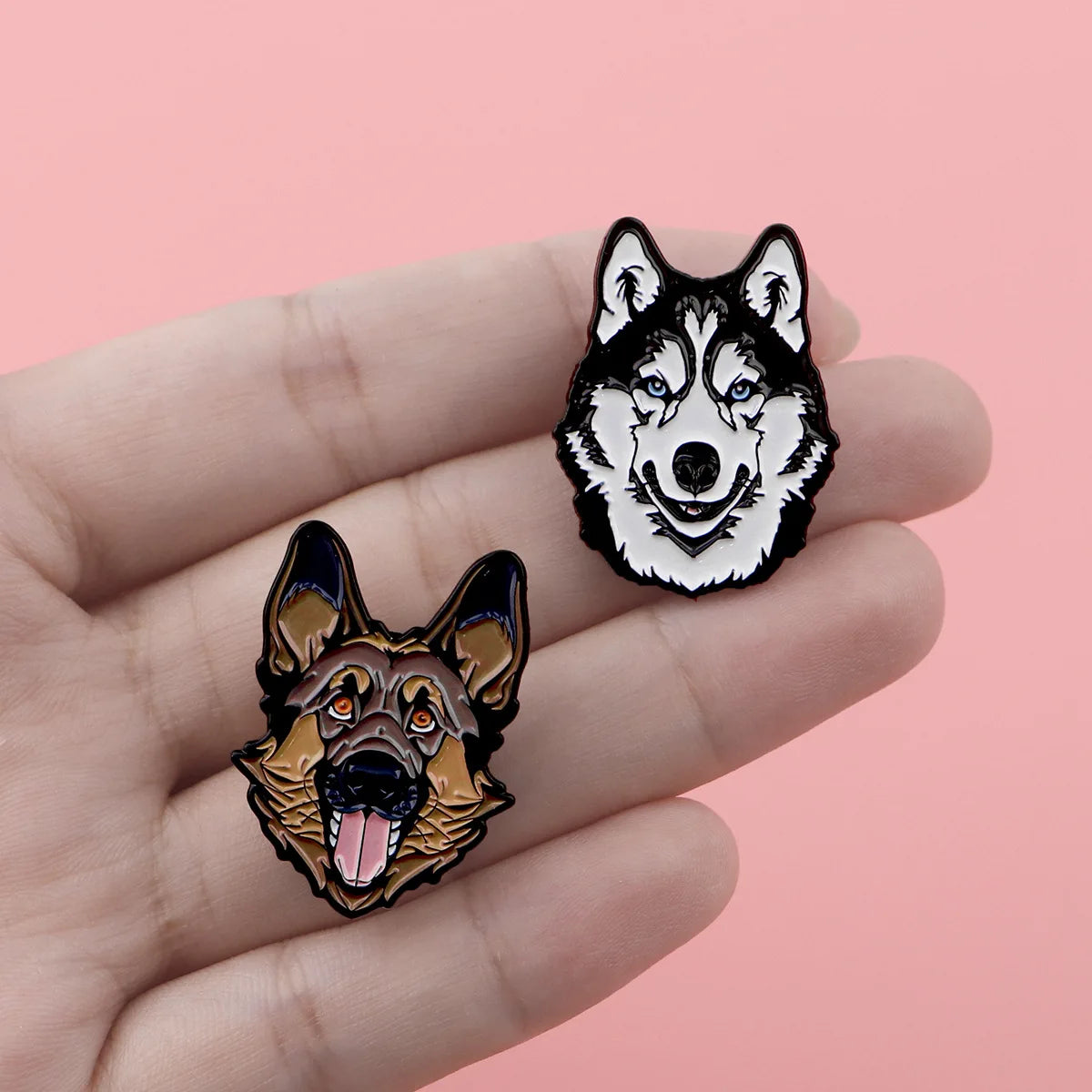 Cute Family Pet Dog Enamel Pins German Shepherd Husky French Bulldog