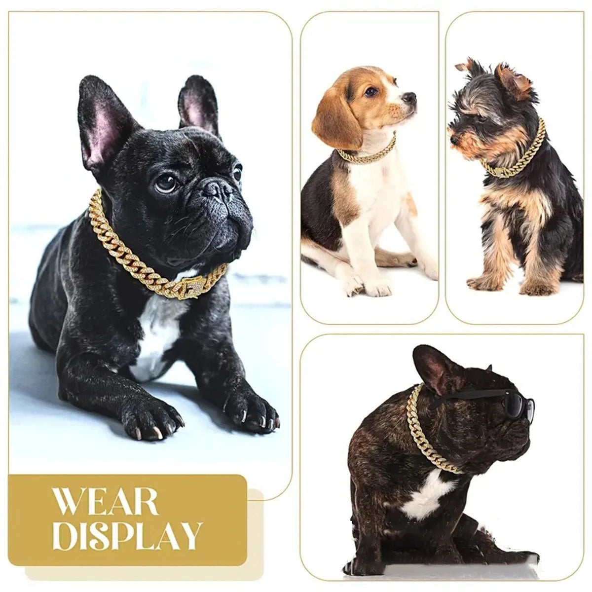 New Style Pet Collar Necklace Cat Dog Full Diamond Cuban Chains Dog