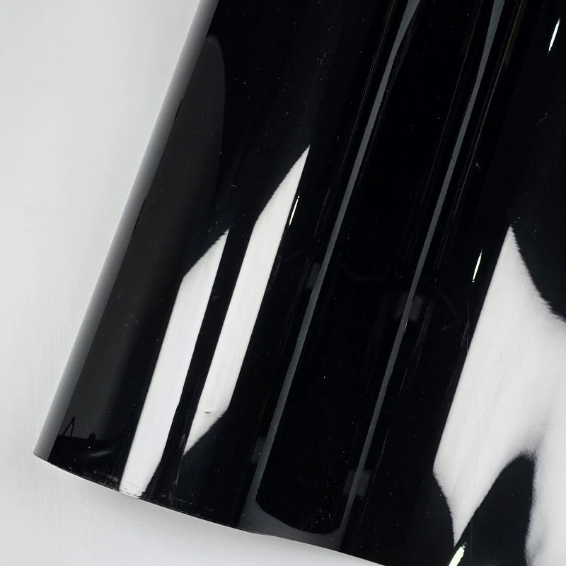 Ultra Gloss PET Piano Black Vinyl Wrap Film Sticker Glossy Black Self