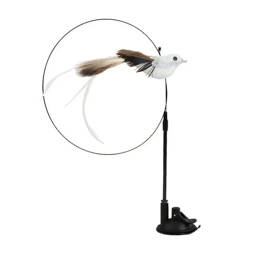 Simulation Bird Cat Toys Funny Interactive Peacock with Bell Cat Stick