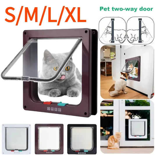 Weather Proof Cat Door 4 Way Locking for Cat up to 20 lbs for Interior