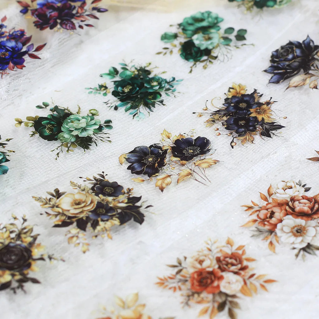50mm*2m Vintage Floral Tape Self-Adhesive Scrapbooking PET Material