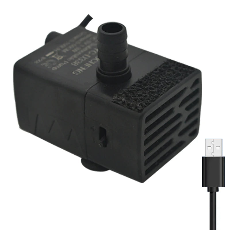 Ultra Quiet USB Aquarium Fish Tank Filtration Pump Mini Pet Fountain