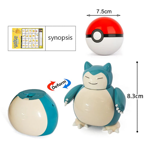 18 Styles Pokemon Anime Deformation Figures Pikachu Eevee Mewtwo