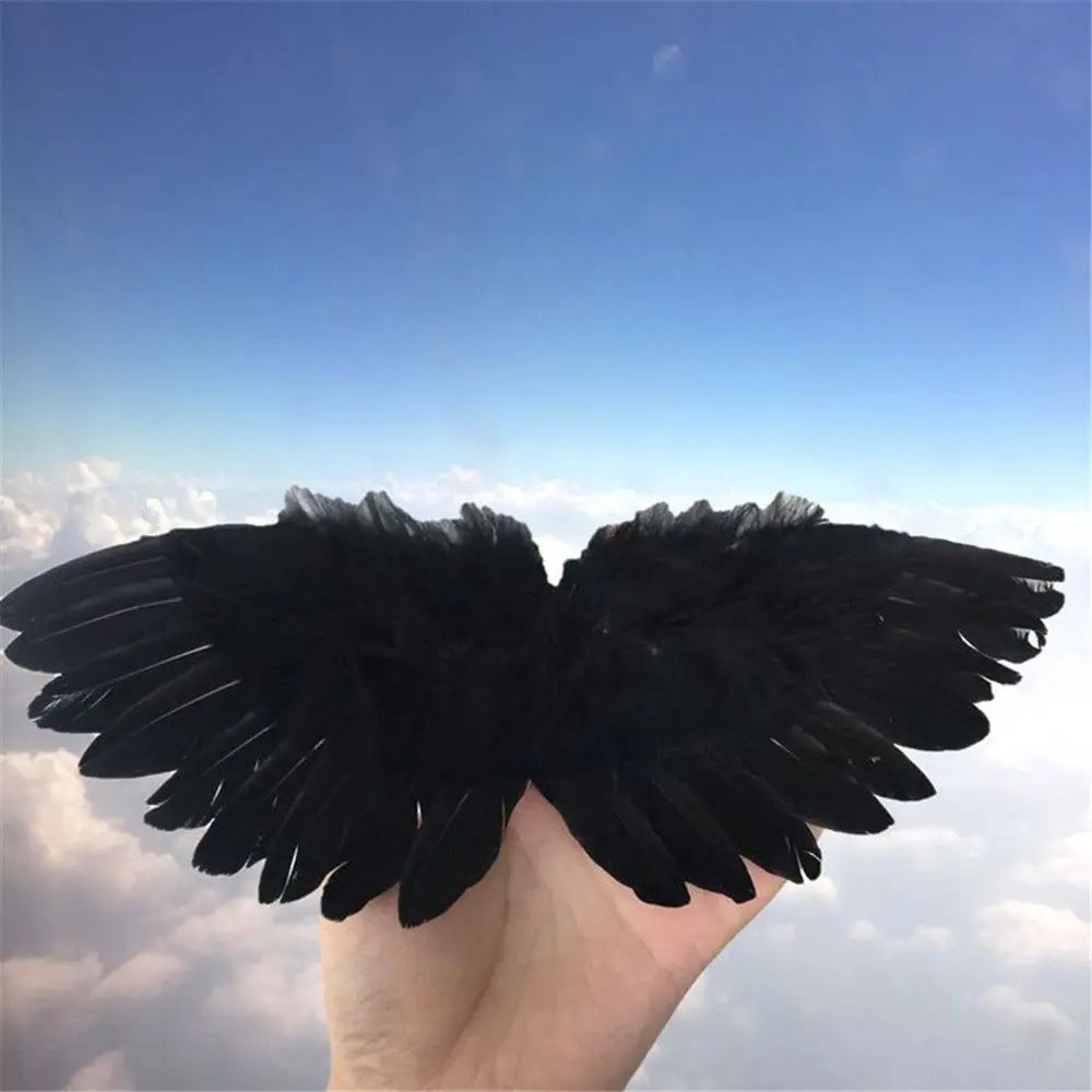 White Black Crafts Kids Mini Feather Angel Wing Newborn Dog Pet Prop