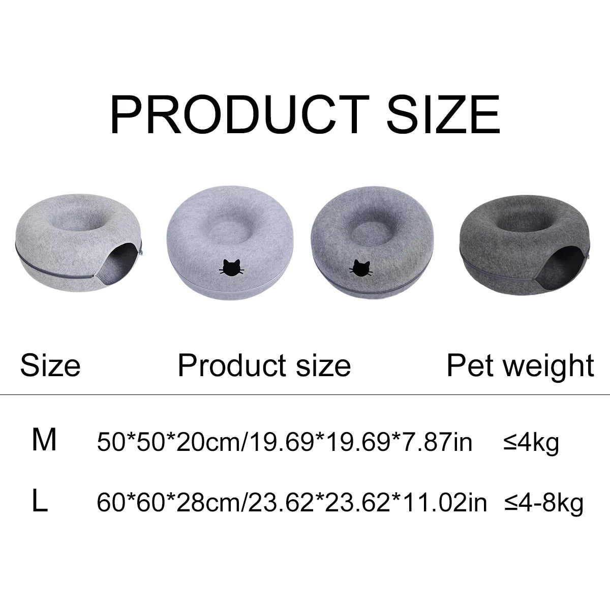 B-Tunnel Donut Cat Bed Interactive Tunnel Pet Felt Indoor Toys Cats