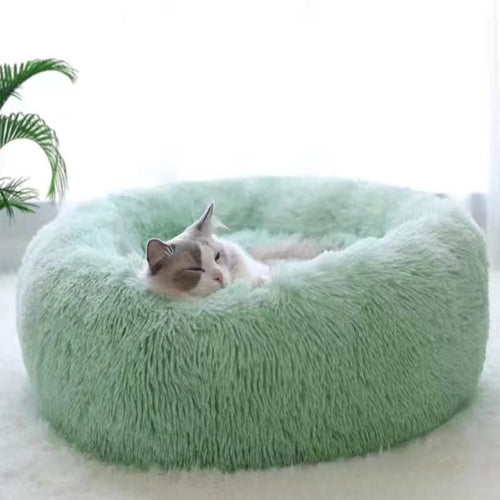 1PC comfortable striped plush pet bed, suitable for cats and