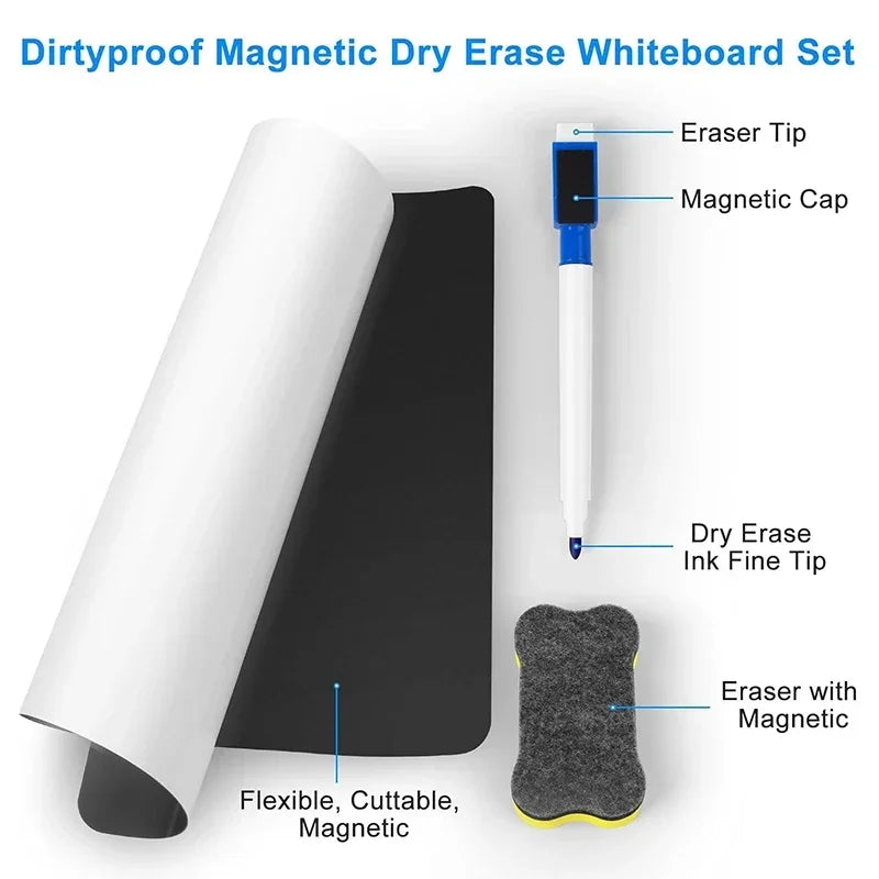 A4 Size Dry Erase White Board for  Fridge Sticker Magnetic