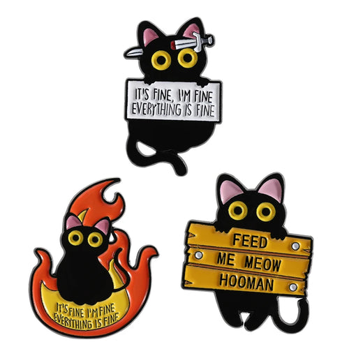 3-10pcs/set Cute Animal Enamel Pins Pet Dogs Raccoon Red Eared Rabbit