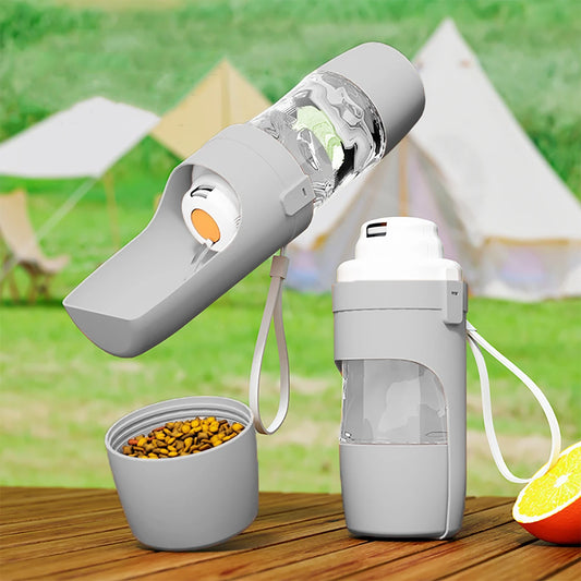 Portable Dog Cat Water Bottle with Storage Food and Water Container